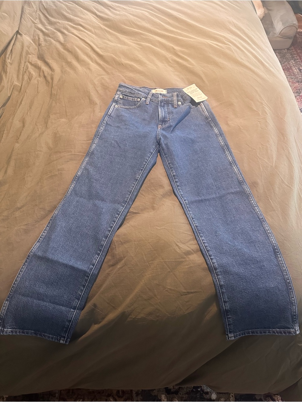 Madewell The Longline Straight Crop  Jean - Blue